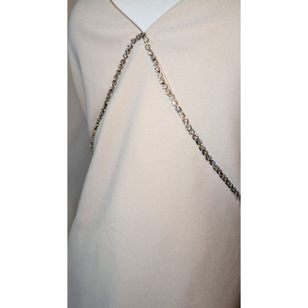 NWT Heiress Beverly Hills Nude Diamanté Straps/Hem Mini Dress, size M - Picture 5 of 10